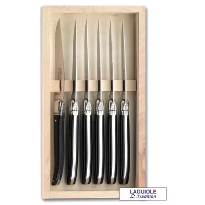Chateaubriand Black Set of Six Steak Knives