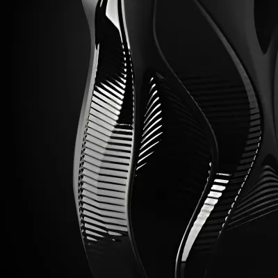 Manifesto Vase, Zaha Hadid & Lalique, 2014, Numbered Edition, Black Crystal (Special Order)
