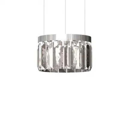 Serene 18 Prisms Chandelier, Circular - Clear Cristal, Nickel (Plated) Finish