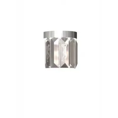 Serene 5 Prisms Wall Sconce, Circular - Clear Cristal, Nickel (Plated) Finish