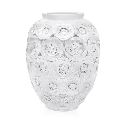 Anemones Grand Vase Clear Crystal and Black Enamel (Numbered Edition)