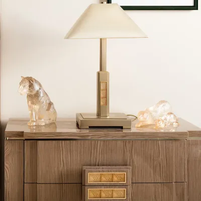 Zeila Panther Sculpture Gold Luster