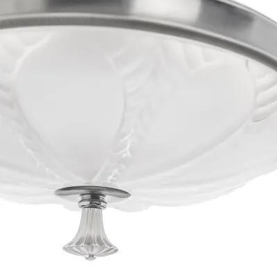 Ginkgo Ceiling Small Lamp, Clear Crystal, Shiny And Brushed Nickel Finish
