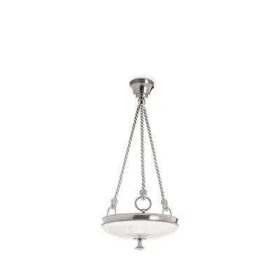 Ginkgo Ceiling Small Lamp, Clear Crystal, Shiny And Brushed Nickel Finish