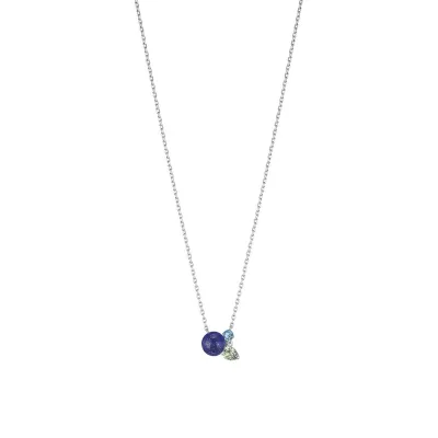 L'Oiseau Tonnerre Necklace, White Gold, Lapis Lazuli, Quartz, Topaz, Diamond (Special Order)