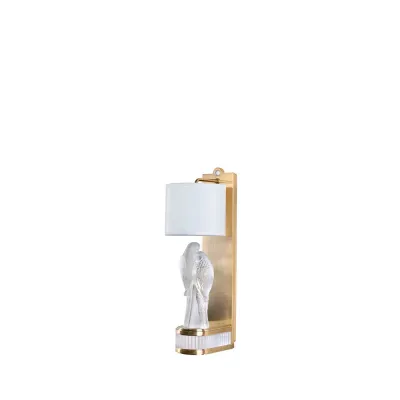 2 Perruches Wall Sconce By Pierre-Yves Rochon, Clear Crystal, Gilded Finish