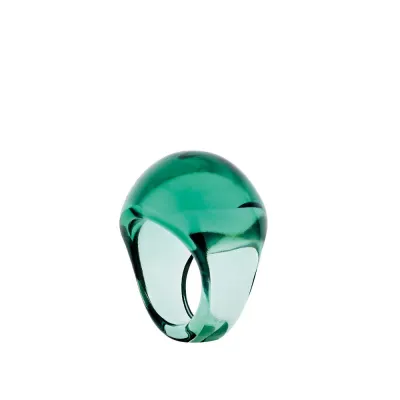 Cabochon Ring Deep Green Crystal