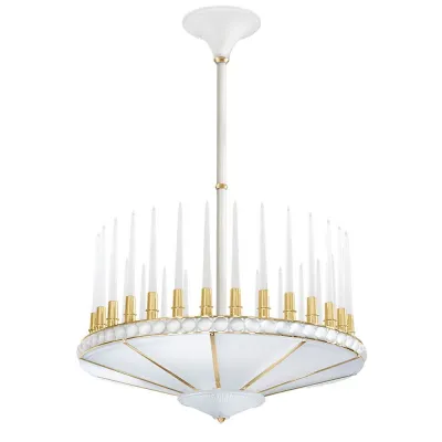 Perles Chandelier, Clear Crystal, Satin Gilded Finish, 1 Tier - Diam 1000 Mm