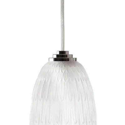 Plumes Ceiling Lamp, Clear Crystal, Chrome Finish