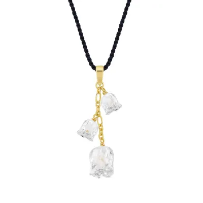 Muguet Pendant Clear Crystal, Vermeil