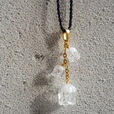 Muguet Pendant Clear Crystal, Vermeil