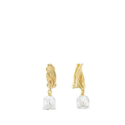Muguet Earrings Clear Crystal, Vermeil