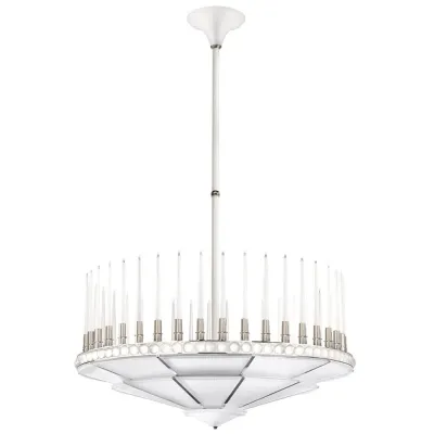 Perles Chandelier, Clear Crystal, Nickel Finish, 1 Tier - Diam 1340 Mm