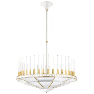 Perles Chandelier, Clear Crystal, Satin Gilded Finish, 1 Tier - Diam 1340 Mm