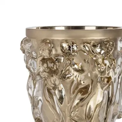Bacchantes Grand Vase - Clear Crystal With Moon-Gold Leaves