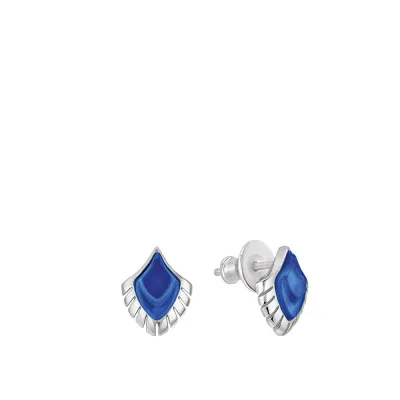 Paon Earrings Blue Crystal, Silver
