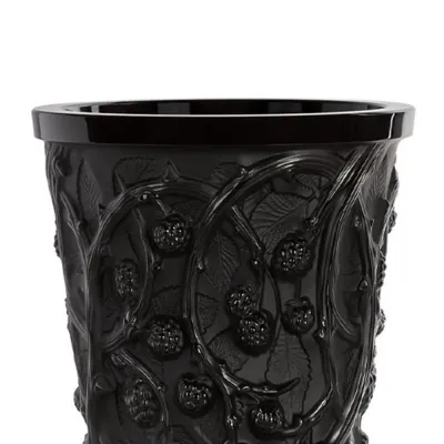 Mures Medium Vase, Black Crystal