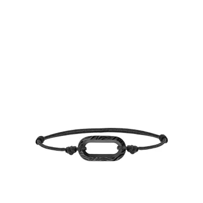 Empreinte Animale Cord Bracelet, Black Crystal On Black Cord, L
