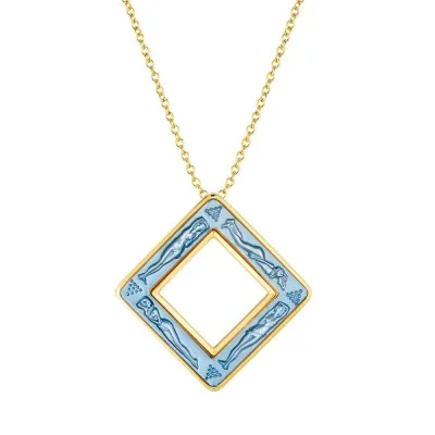 Losange Bacchantes Pendant, Pearl Blue Crystal