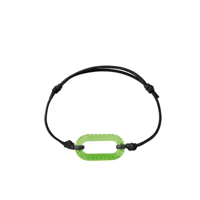 Empreinte Animale Cord Bracelet, Green Crystal, L