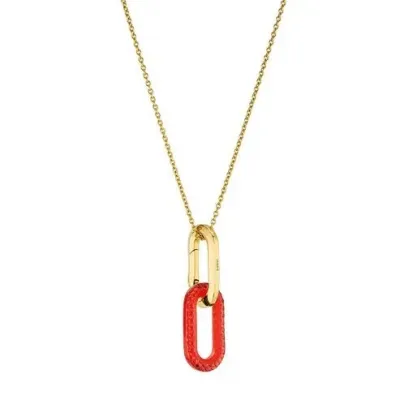 EMPREINTE ANIMALE PENDANT - RED CRYSTAL, 18K YELLOW GOLD PLATED BRASS