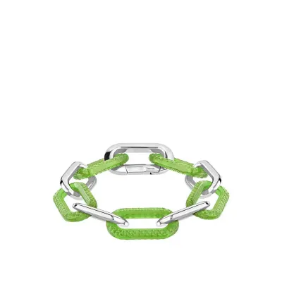 Empreinte Animale Bracelet 5 Crystals, Green Crystal, Silver