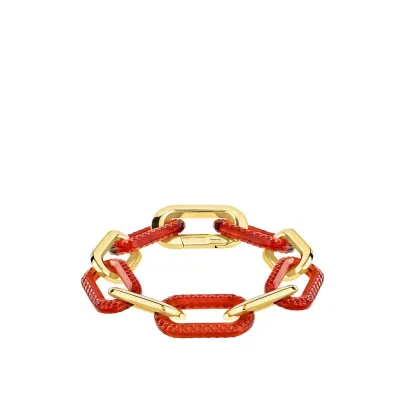 Empreinte Animale Bracelet 5 Crystals, Red Crystal, 18K Yellow Gold Plated Brass