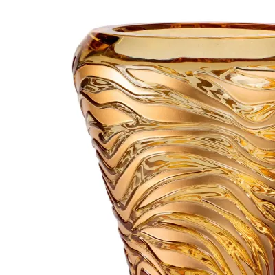 Tigre Vase, Amber Crystal, Gilded Coating