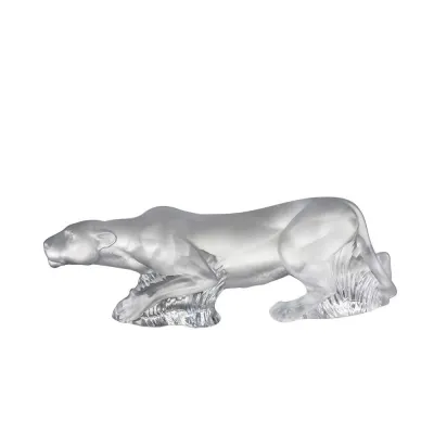 Timbavati Lioness Sculpture, Clear Crystal