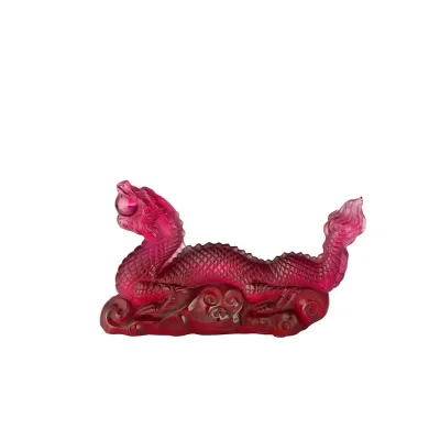 Tianlong Dragon Sculpture, Red Crystal