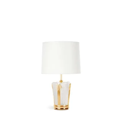 Ginkgo Small Lamp, Clear Crystal, Gilded Finish