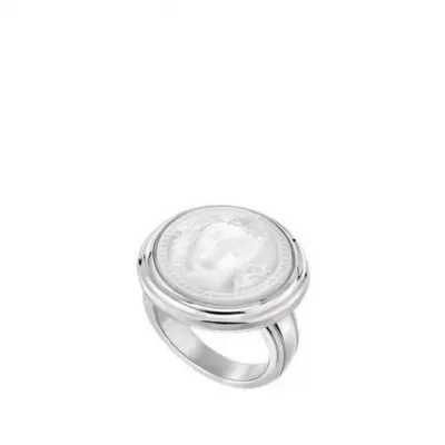 ARÉTHUSE ROUND RING - CLEAR CRYSTAL, SILVER
