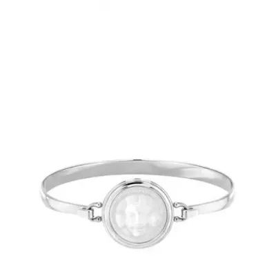 Aréthuse Round Bangle - Clear Crystal, Silver