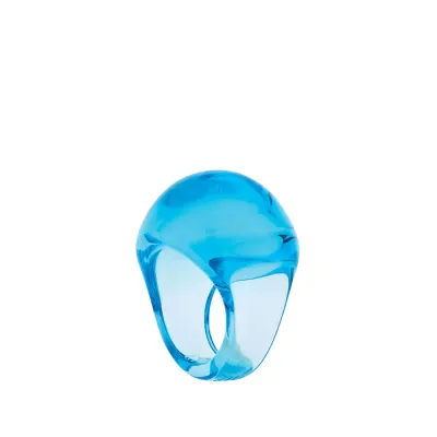 Cabochon Ring Light Blue Crystal