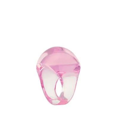 Cabochon Ring Pink Crystal