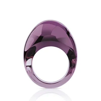 Cabochon Ring Purple Crystal