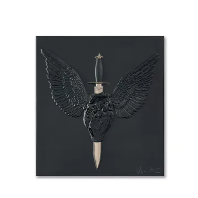Eternal Prayer Panel, Limited Edition (50 Pieces), Black Crystal And Platinum Stamped (Special Order)