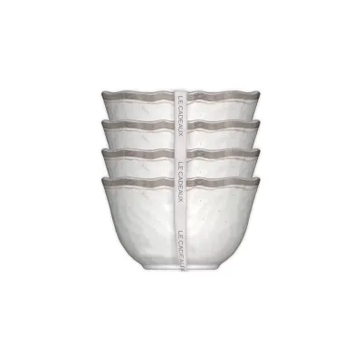 Rustica Antique White Dessert Bowls 4.5" Diameter X 3" High (Set Of 4)