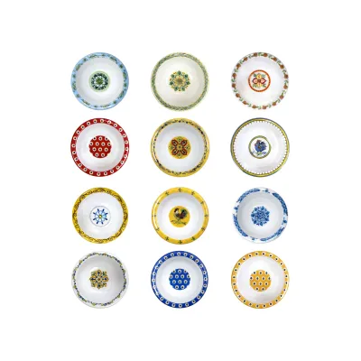 Mini Melamine Bowls Asst Colors 12 Per Tube (Seville Yellow, Seville White, San Miguel Crema, San Miguel Azul, Orange Blossom , Poulle, Gallina, Amalfi, Ben Blue, Fdpy, Fdpr & Fdpb)
