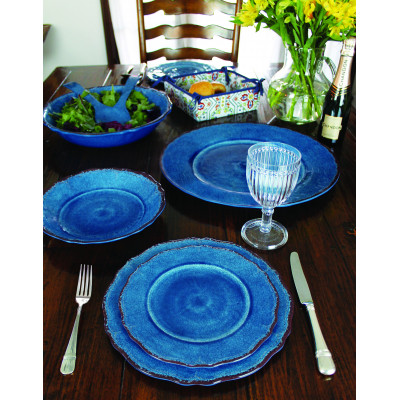 Antiqua Blue Melamine Dinnerware