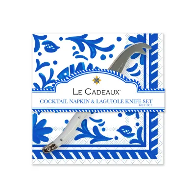 Mediterraneo Cocktail Napkins With Cheese Knife Set