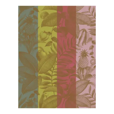 Fruits Exotiques  Pink Tea Towel 24" x 31"