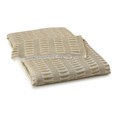 Casual Beige Nomad Tablecloth 43" x 71"