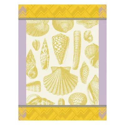 Coquillages Yellow Tea Towel 24" x 31"