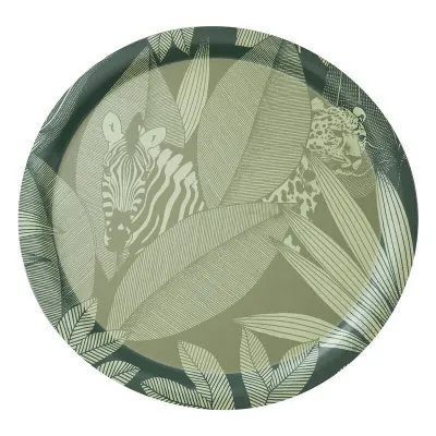 Nature Sauvage Green Tray Round 19"