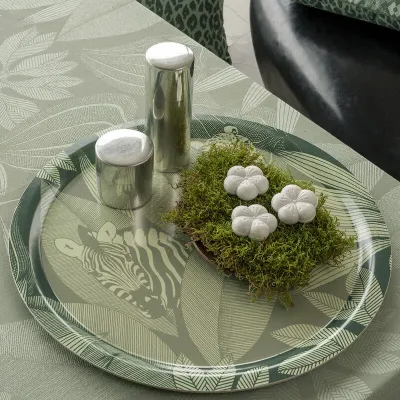 Nature Sauvage Green Tray Round 19"