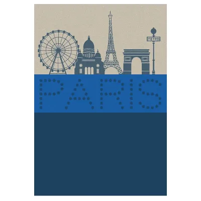 Paris Lumiere Blue Tea Towel 28" x 20"