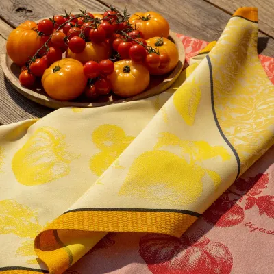 Tomates Etc Yellow Tea Towel 24" x 31"