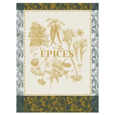 Épices & Aromates Yellow Tea Towel 24" x 31"