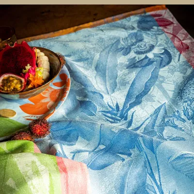 Equateur Blue Tea Towel 24" x 31"
